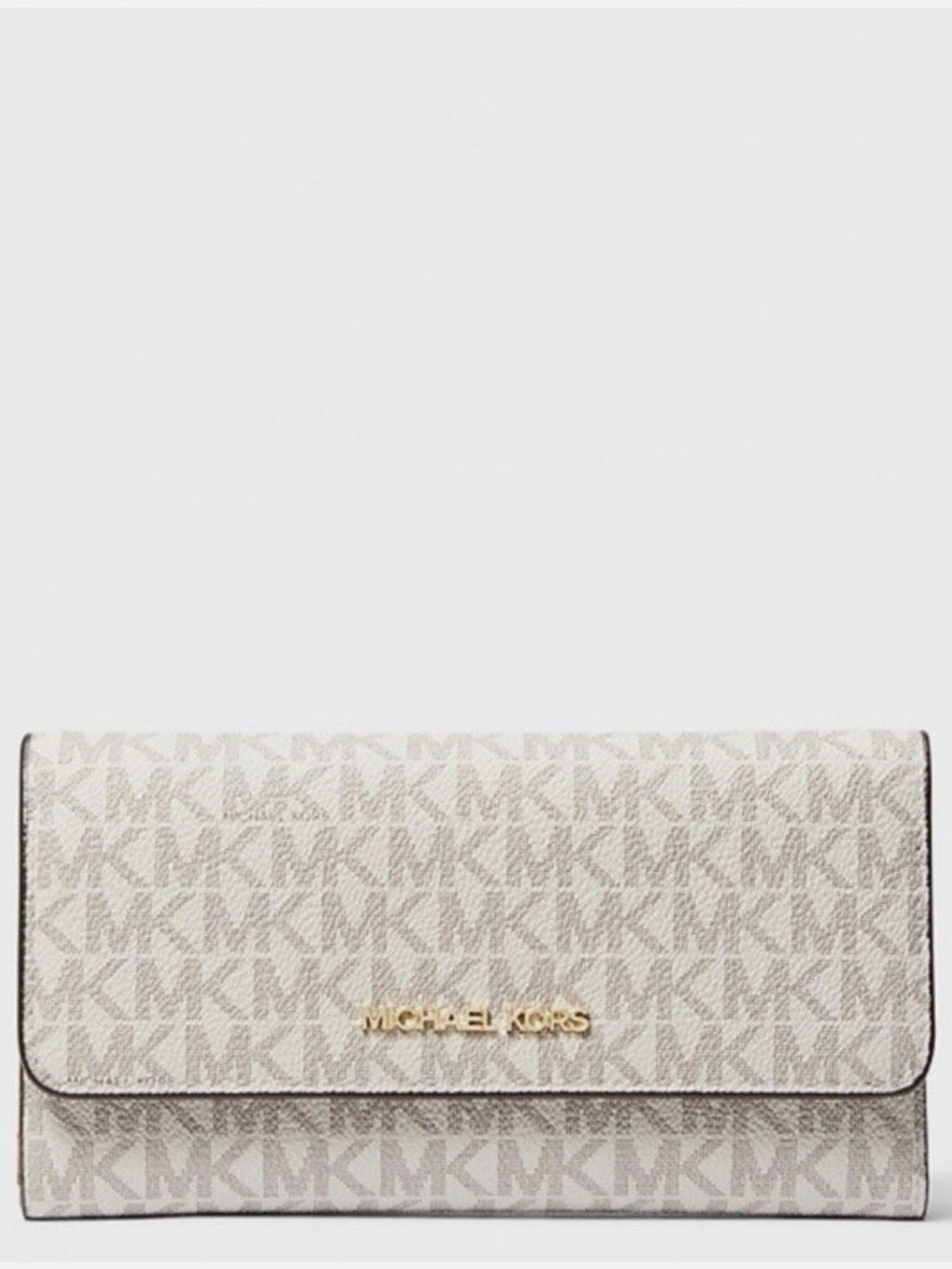 Michael Kors Jet Set Large Trifold Wallet in Vanilla